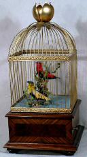 Griesbaum Vogelautomat frühes Modell mit Holzuntergestell